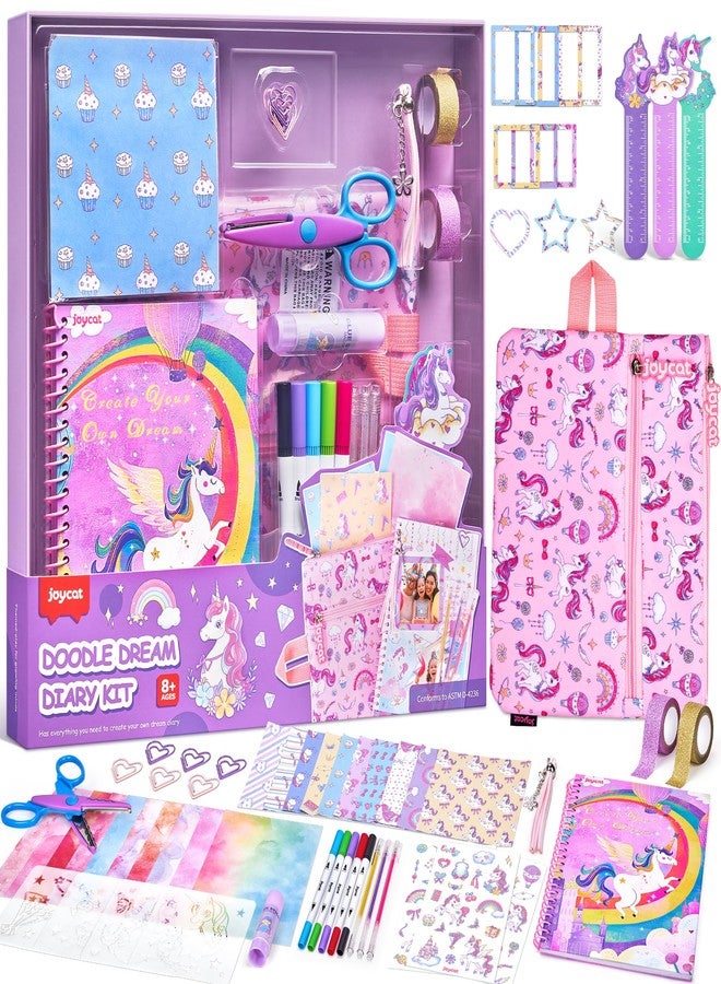 JoyCat DIY Journaling Kit with Storage Bag, Journal & Scrapbook Art Craft Set for Girls 8-12, Diary Stickers Supplies Birthday & Christmas Gift - Image 1